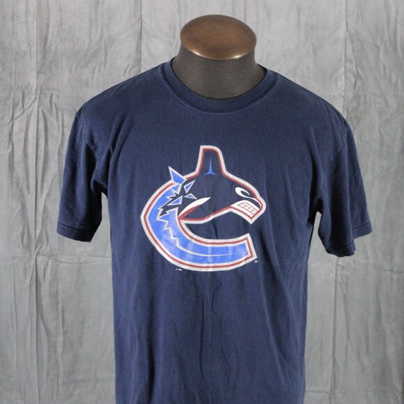 Vancouver Canucks Shirt (Retro) - Original Orca Logo - Men's Medium - Picture 1 of 7